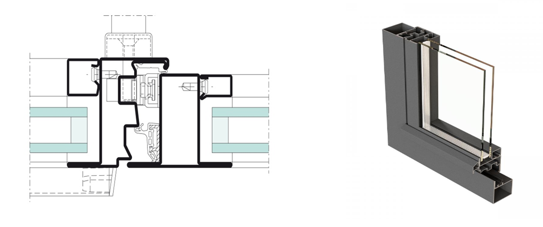 Jansen-Economy 50 Fenster Querschnitt Fensterprofil