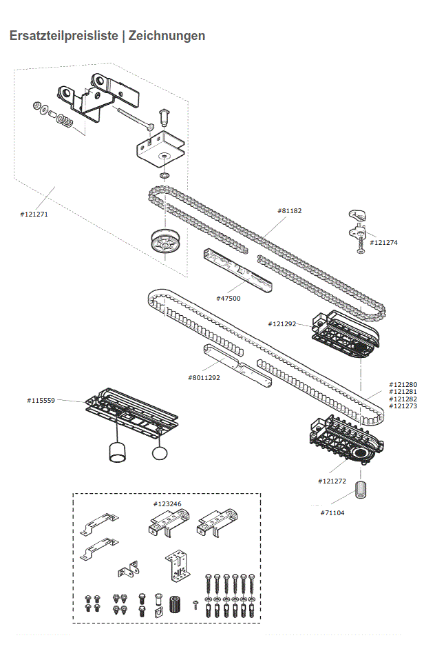 Marantec Schienenverbinder, Microprof. Schiene, Antriebsschienen Typ 1, Gargentorantrieb