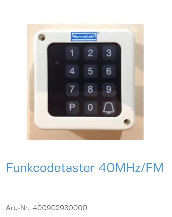 Normstahl Funkcodetaster 3 Befehl 40MHz/FM, mit Folientastatur
