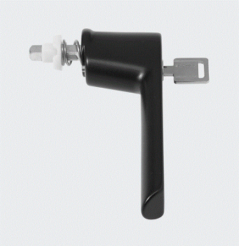 Schüco Fenstergriff abschließbar 23 mm RAL 9005 Tiefschwarz, 247034