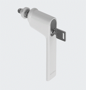 Schüco Fenstergriff abschließbar RAL 9010 Reinweiß, 247035