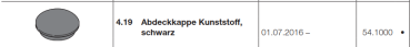 Hörmann Abdeckkappe Kunststoff, schwarz, für Doppelgaragen-Schwingtor N 500, 541000