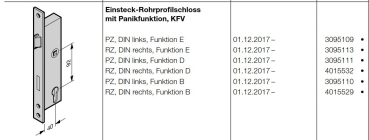 Produktbild von Hörmann Panikschloss 40-92- 9 Funktion E Für Wechselgarnitur 1316 PZ Din Rechts Din Links Der Industrietor Baureihe 50