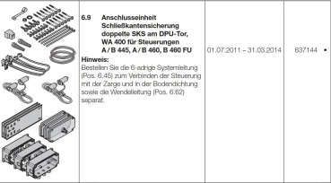 Hörmann Ersatzteil und Zubehör, Anschlusseinheit Schließkantensicherung doppelte SKS am DPU-Tor, 637144