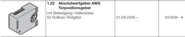 Hörmann Ersatzteile für Roll-und Rolltorantriebe:  Absolutwertgeber AWG Torpositionsgeber mit  Befestigung / Haltewinkel, 637639