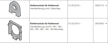Hörmann Ersatzteil für die Baureihe 20-30-40-50 Allgemeines Zubehör Kettenschutz für Kettenrad Handkettenzug und N-, NH-, ND-,  GD-, NS-, NK-, GS-, GK-Beschlag, 3055340