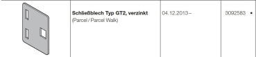 Hörmann Schließblech Typ GT2 verzinkt  Parcel-Parcel Walk für die Industrietore Baureihe 50, 3092583
