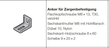 Hörmann Anker für Zargenbefestigung für Baureihe 40, EcoStar, 3085380