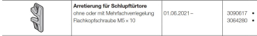 Hörmann Arretierung für Schlupftürtore  BR 60, 3090617