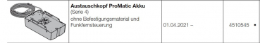 Hörmann Austauschkopf ProMatic Akku (Serie 4), 4510545
