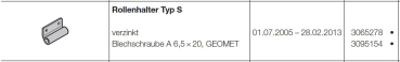 Hörmann Rollenhalter Typ S verzinkt für Laufrollen mit einem Achsdurchmesser 12 mm für Baureihe 30-40 und Industrie-Baureihe 30-40-50, 3065278