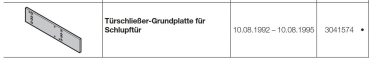 Hörmann Türschließer-Grundplatte für Schlupftür Baureihe 30, 3041574