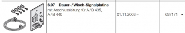 Hörmann Dauer / Wisch-Signalplatine mit Anschlussleitung für A/B 435 A/B 440, 637171