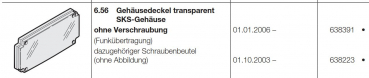 Hörmann Gehäusedeckel transparent SKS-Gehäuse ohne Verschraubung, 638391