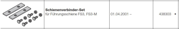 Hörmann Schienenverbinder-Set für Führungsschiene FS3, FS3-M, 438303