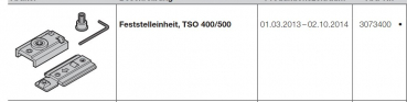 Hörmann Feststelleinheit TSO 400-500 Beschlagsteile für Türen der Baureihe 40-50, 3073400