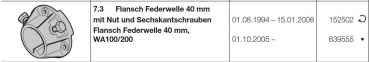 Hörmann Flansch Federwelle 40 mm WA100/200, 152502, 639555