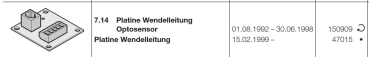 Hörmann - Marantec Ersatzteile und Zubehöre für Wellenantrieb WA 100, ITO 100, WA 200, Platine Wendelleitung, 150909, 47015