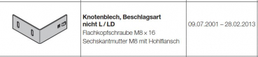 Hörmann Knotenblech Beschlagsart nicht L LD für die Industrietorbaureihe 20-30-40-50, 3043205
