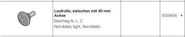 Hörmann Laufrolle mit 40 mm Achse, Baureihe 40, RenoMatic, RenoMatic light, 3039956, EcoStar