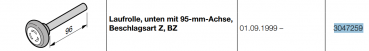 Hörmann Laufrolle mit 110 mm Achse, für EcoStar, RenoMatic, light Baureihe 40, 3047259, (Privattore)