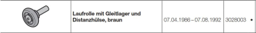 Hörmann Laufrolle mit Gleitlager und Distanzhülse, braun, 3028003