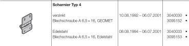 Hörmann Scharnier Typ 4 verzinkt für die Baureihen Privat 30 und für die Industrie 30, 40, 50, 60, 3040030
