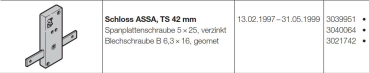 Hörmann Schloss ASSA,TS 42 mm, Baureihe 30 (Privat-Tor), 3039951