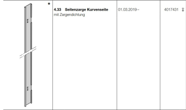 Hörmann Seitenzarge Kurvenseite, (HST 42), BR 20, Seiten-Sektionaltor, 4017431