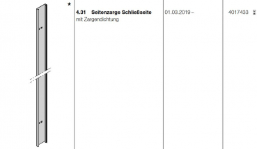 Hörmann Seitenzarge Schließseite, (HST 42), BR 20, Seiten-Sektionaltor, 4017433