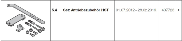 Hörmann Tormitnehmer Set: Antriebszubehör für (HST42) Seiten Sektionaltor, 437723