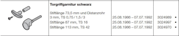 Hörmann Torgriffgarnitur Stiftlänge 87 mm der Baureihe 20, 3024997