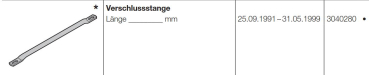 Hörmann Verschlussstange für Privat und Gewerbe Sektionaltor Anlagen, 3040280