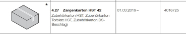 Hörmann Zargenkarton HST42, 4016725, Seiten-Sektionaltore, BR 20, 30