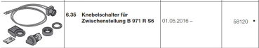 Hörmann Knebelschalter für Zwischenstellung B 971, R S6, 58120