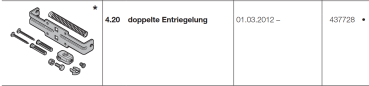 Hörmann doppelte Entriegelung für die Notentriegelung für Außen- und Innen-Rolltor RollMatic, 437728