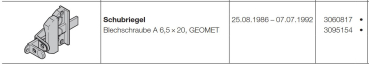 Hörmann Schubriegel für die Industrietore Baureihe 20, 30, 40, 50, 60, 3024857, 3024849