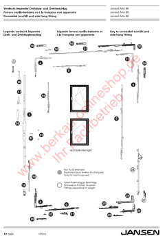 Janisol Arte 66, Verdeckt liegender Drehkipp- und Drehbeschlag, Getriebeschiene, FFH 470 - 660, Artikel Nummer 599.601