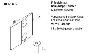 Jansen rp fineline 70W,  Flügeleinlauf Senk-Klapp-Fenste, mit selbsttätiger Rastfunktion, Artikel Nummer RF1910070
