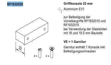 Jansen rp fineline 70W, Griffkonsole 22 mm Aluminium EV1, Artikel Nummer RF1932020