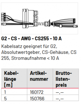 Marantec Kabelsatz, G2 - CS - AWG - CS255 - 10 A
