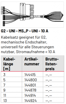 Marantec Kabelsatz, G2 - UNI - MS_P - UNI - 10 A