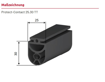 Marantec, MFZOvitor Protect-Contact 25.30 Kontaktleistenprofil ohne Dichtlippe (TT), 149788