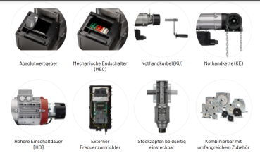 Marantec Kettenradantrieb für schwere Rolltore, KD60-100-24KU, in Kombigehäuse, NM 1000, 400V/3~/50Hz