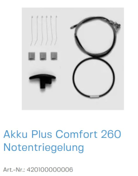 Normstahl Notentriegelung Akku Plus Comfort 260, 420100000006