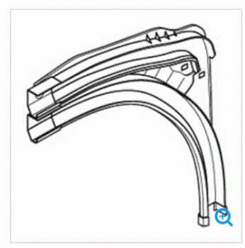 Normstahl Bogensegment links ES100 Niedersturzfür  Deckensektionaltor Euro ES 100 von 04,2006-11.2012, N000289-00L00