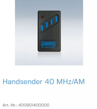 Normstahl Handsender 4-Befehl 40 MHz/AM, codierbar, 60x110x25 mm, 400901400000