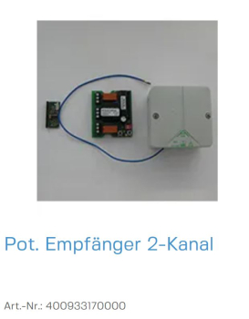 Normstahl Potentialfreier Empfänger 2-Befehl, 433 Mhz, 230 V, 400933170000