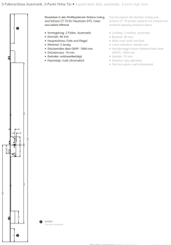 Schüco 3-Fallenschloss Automatik, 3-Punkt Hohe Tür, 28709000