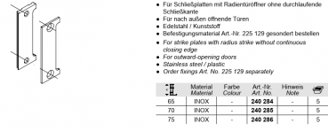 Schüco ADS Falleneinlaufteil mit Profil-Kantenschutz, 240284, für Schließplatten mit E-Öffner